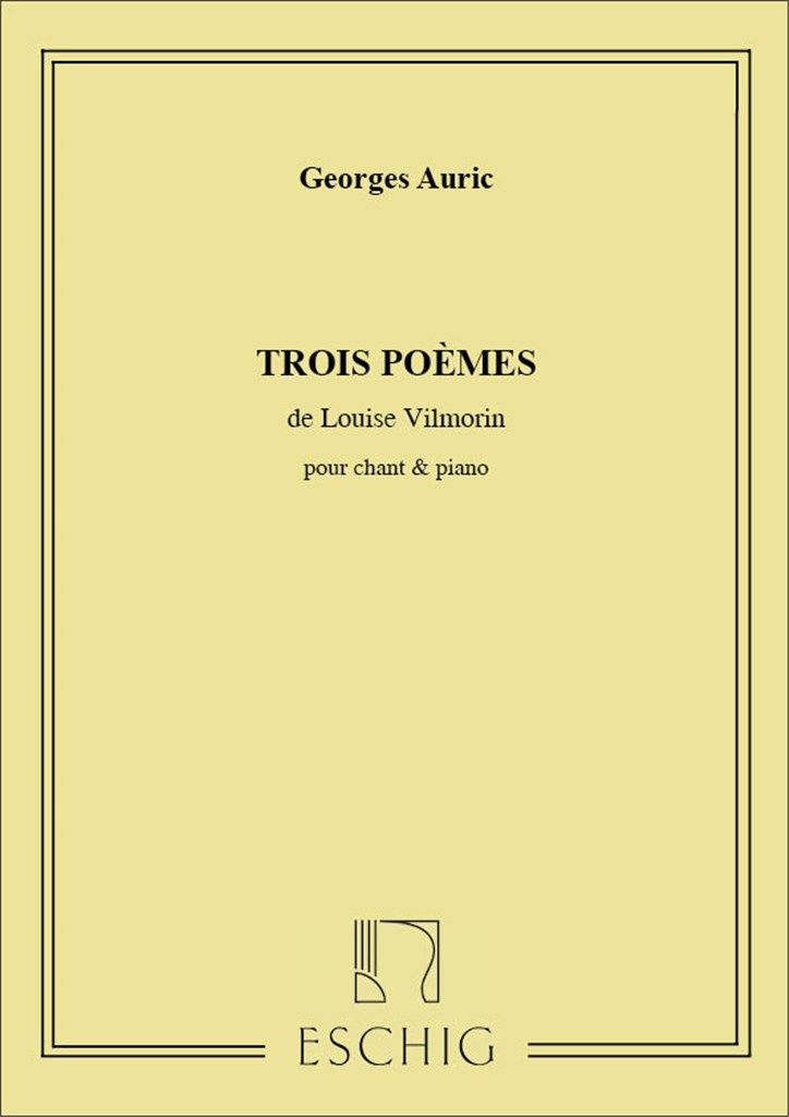 3 Poemes De Vilmorin Ch-Piano